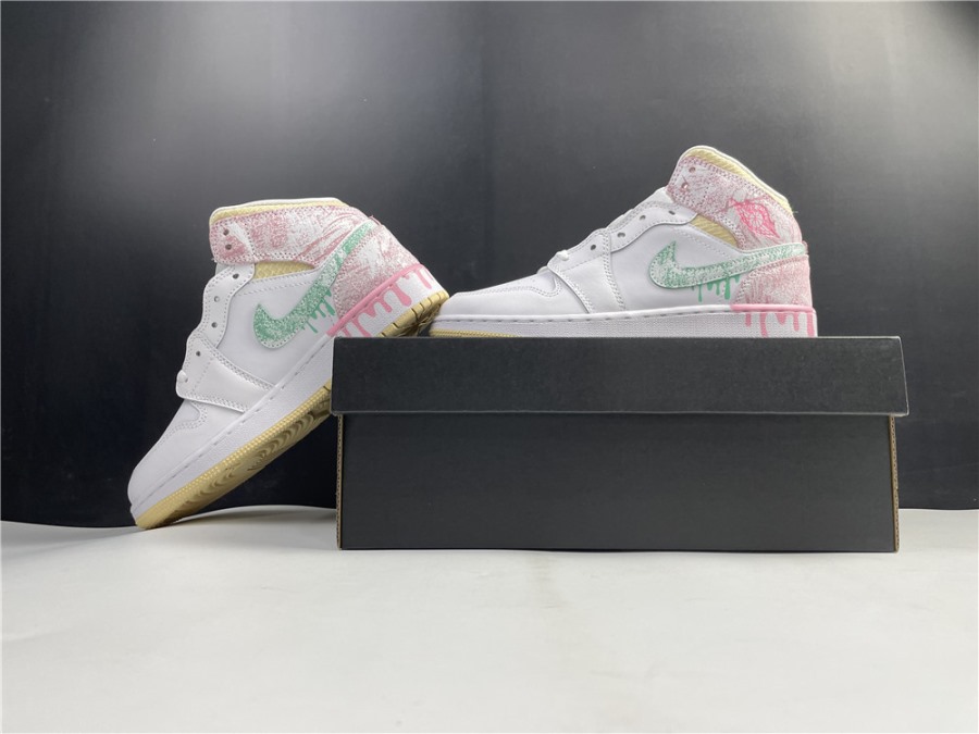 Air Jordan 1 Mid GS "Paint Drip" DD1666100 PerfectKicks Sale All 11