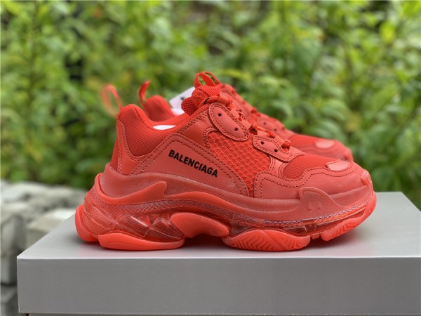 Balenciaga Triple S Clear Sole Bright Red