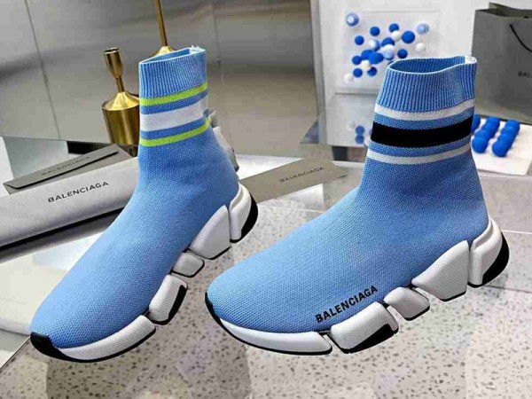 Balenciaga Speed 2.0 Sneaker Light Blue with Stripe