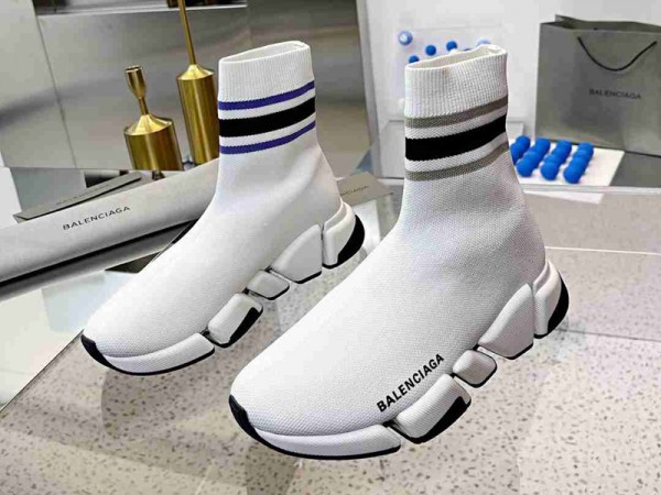 Balenciaga Speed 2.0 Sneaker White with Stripe Wmns