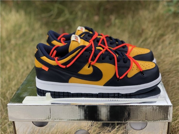 OFF-WHITE x Nike Dunk Low "Michigan" University Gold CT0856-700