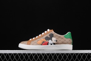 Disney x Gucci GG Supreme Mickey Mouse Ace Low-Top Sneaker Beige