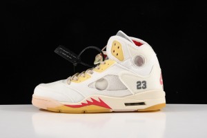 Off-White x Air Jordan 5 White/Fire Red CT8480-002