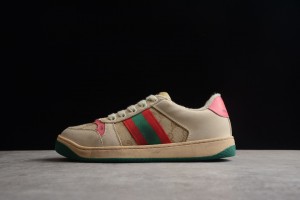 Womens Gucci Screener Sneaker Butter with Beige Red