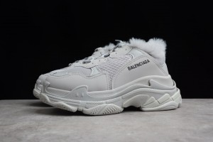 Balenciaga Triple S Sneaker Grey with Fur