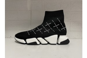 Balenciaga Speed 2.0 Logo Print Sneaker Black