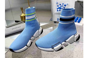 Balenciaga Speed 2.0 Sneaker Light Blue with Stripe