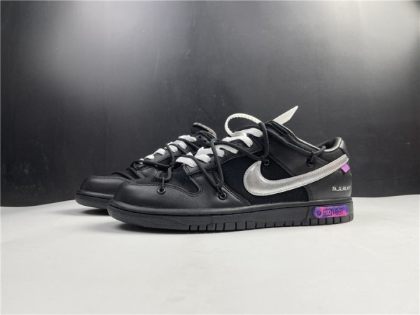 Off-White x Nike Dunk Low "The 50" Black Silver DM1602-001